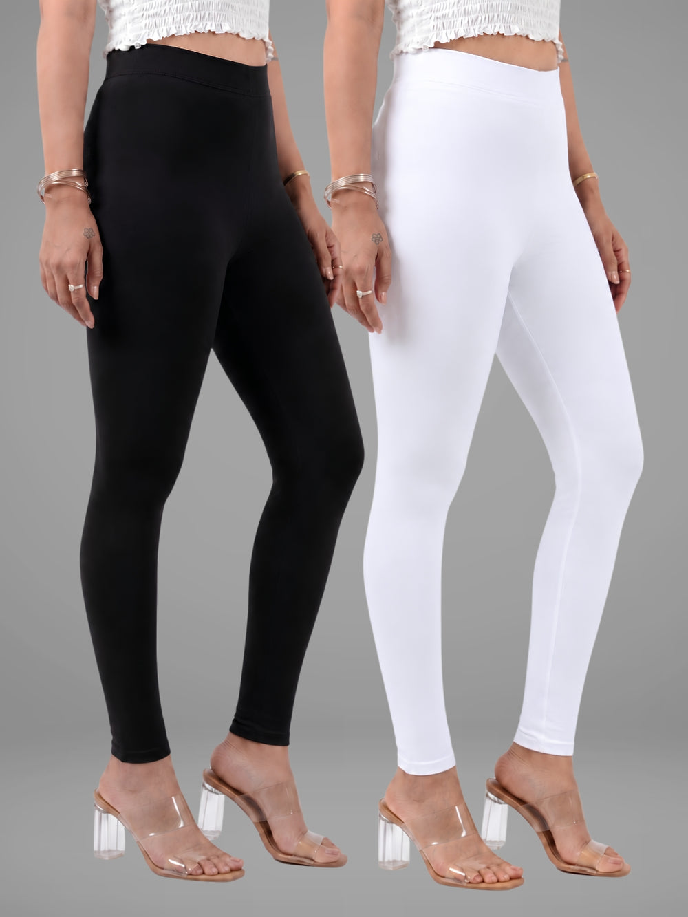 Glide-Ankle-Length-Pack-of-2-Leggings - black-,--white