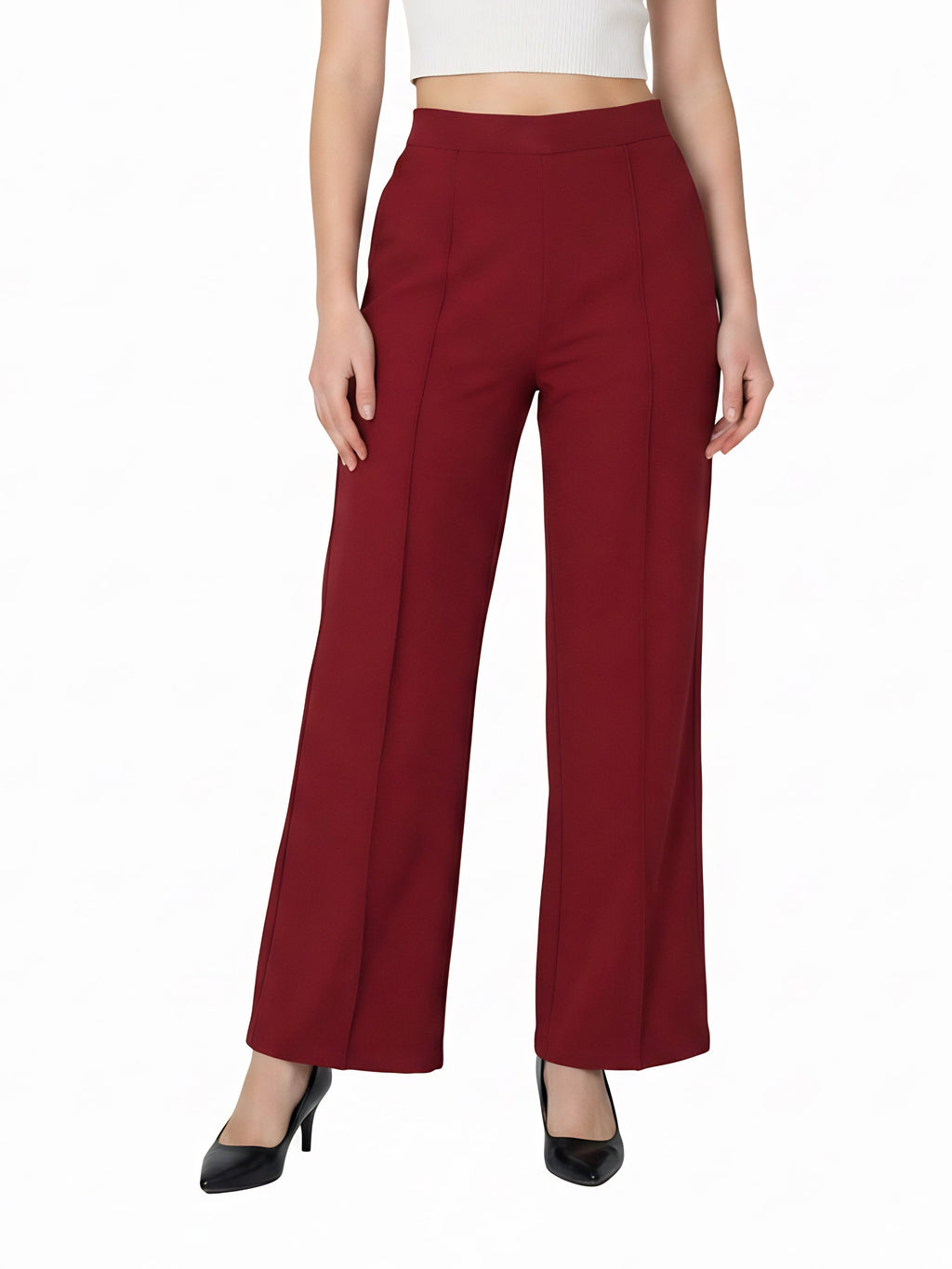 Drape Stretchable Wide Leg Pants
