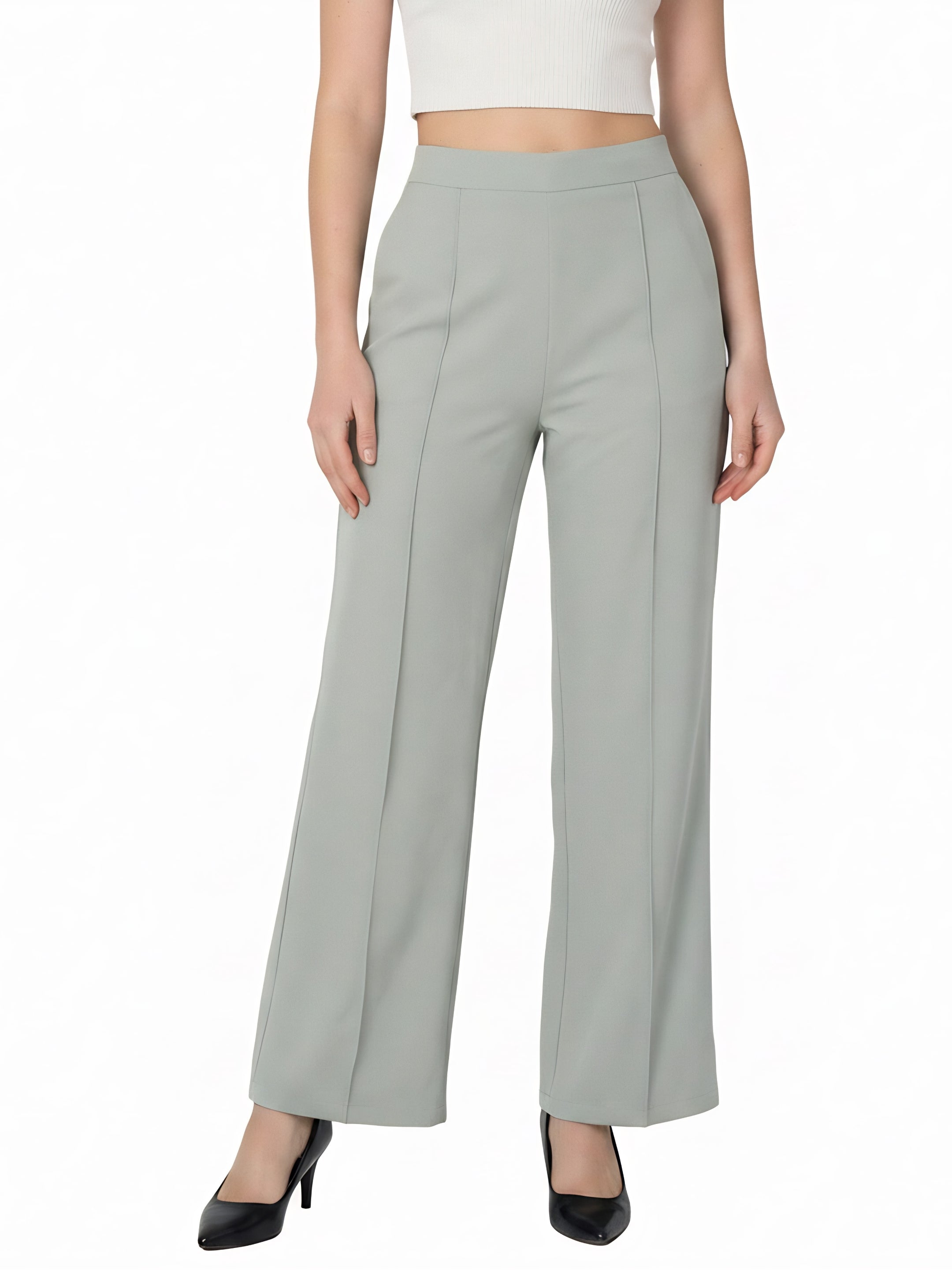 Drape Stretchable Wide Leg Pants