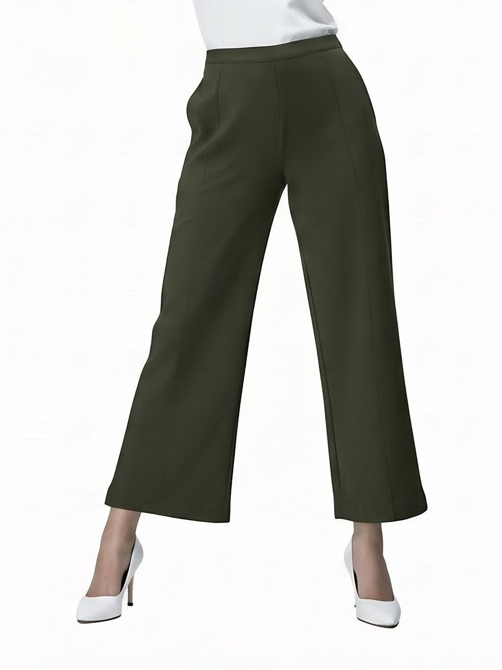 Drape Stretchable Wide Leg Pants