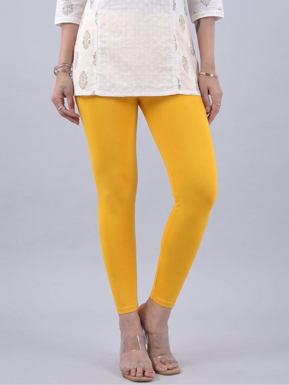 Glide Ankle Length Leggings - Old Gold