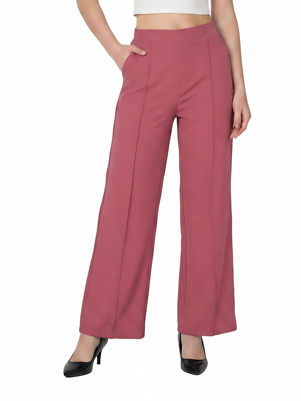 Drape Stretchable Wide Leg Pants