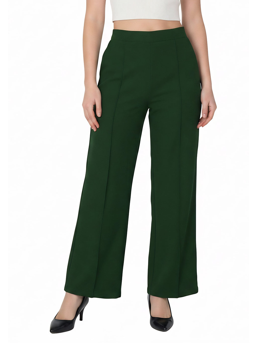 Drape Stretchable Wide Leg Pants