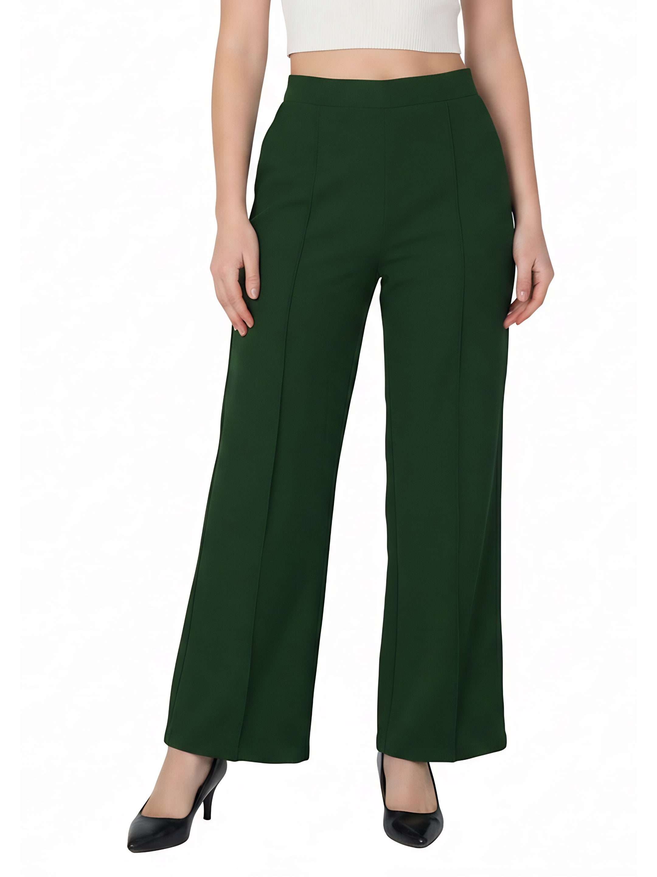 Drape Stretchable Wide Leg Pants