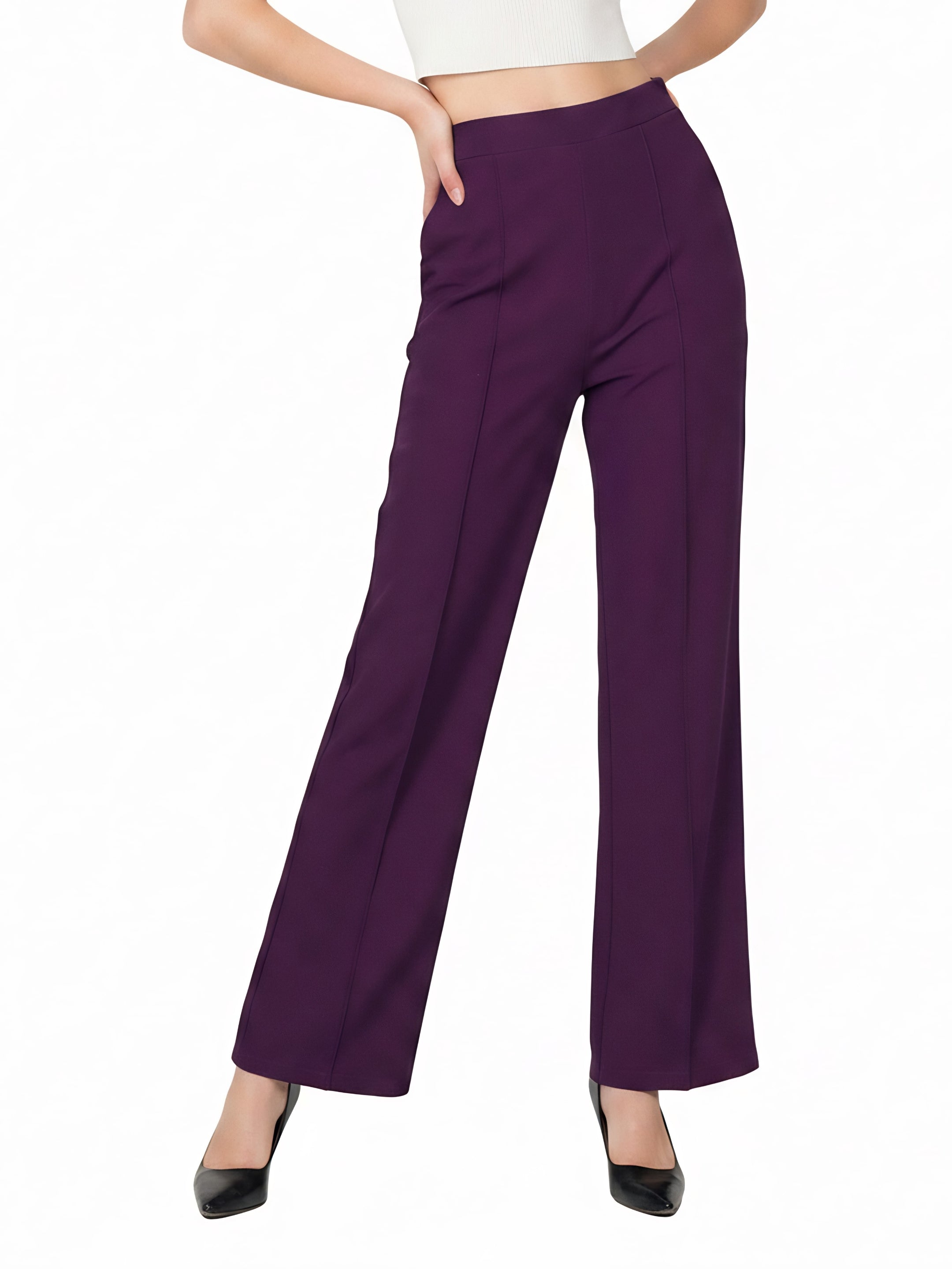 Drape Stretchable Wide Leg Pants