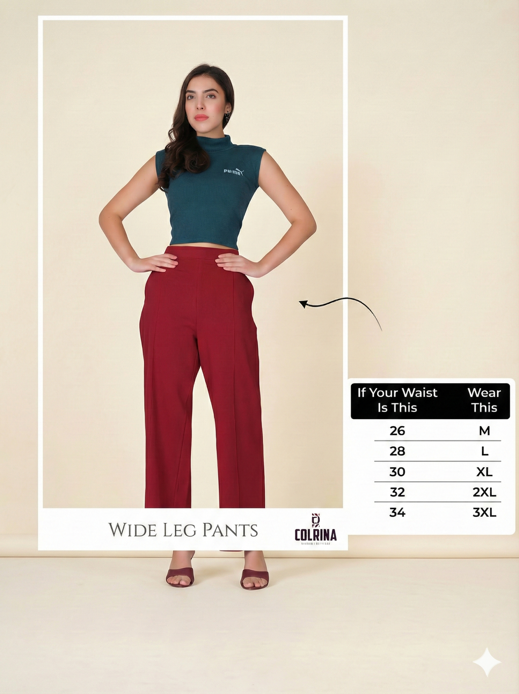 Drape Stretchable Wide Leg Pants