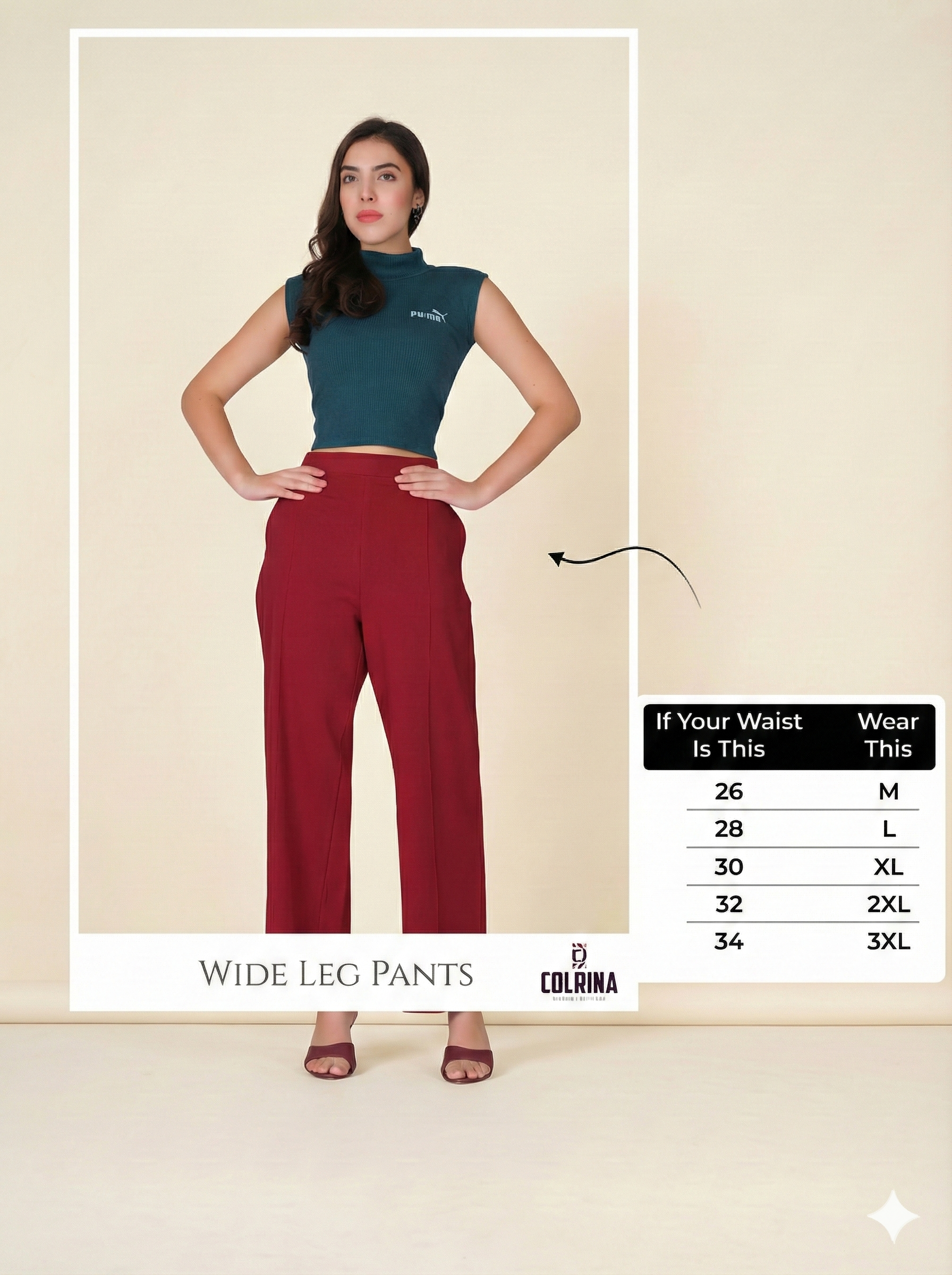 Drape Stretchable Wide Leg Pants