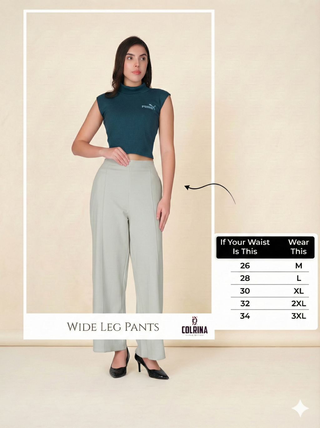 Drape Stretchable Wide Leg Pants