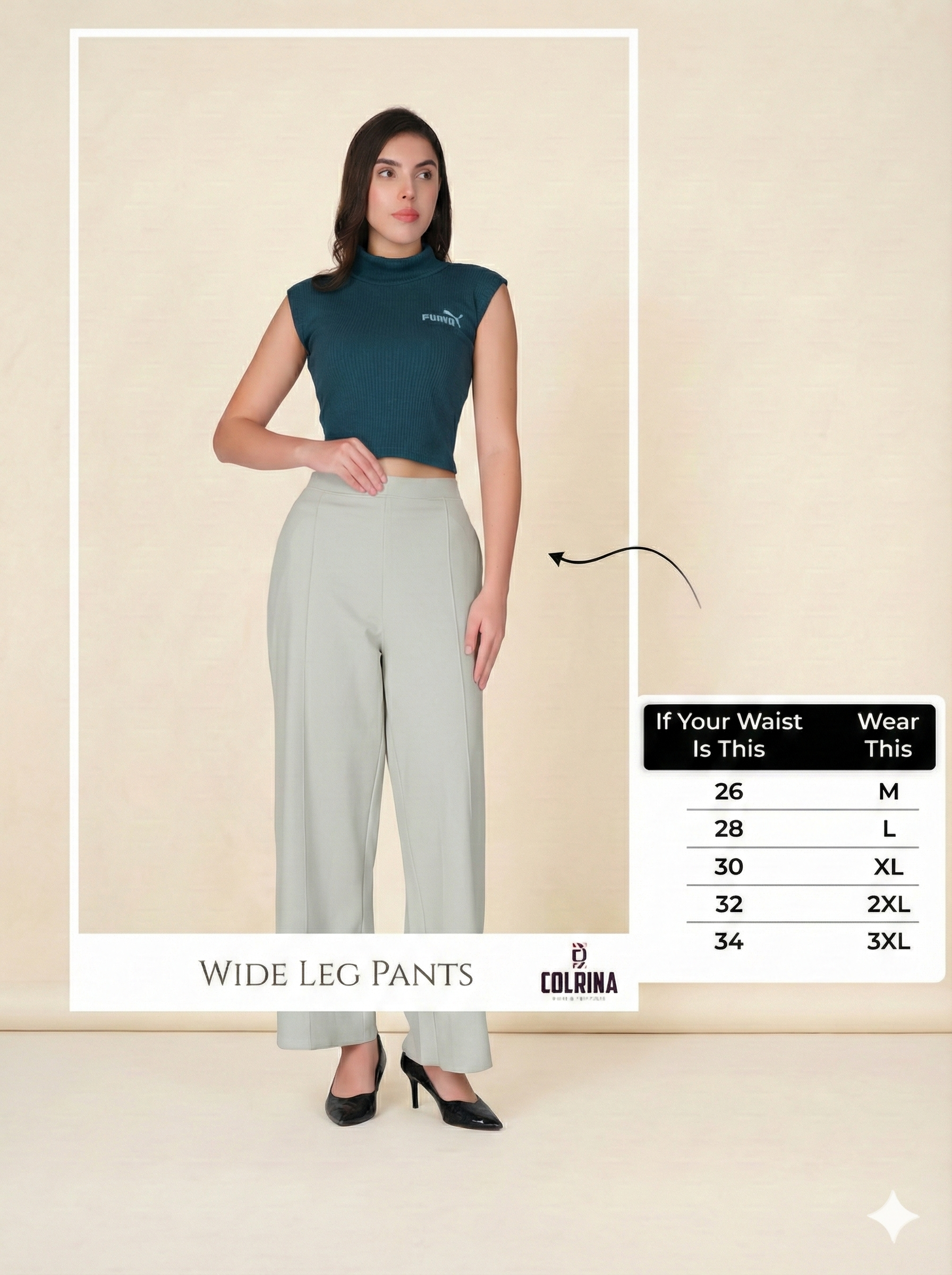 Drape Stretchable Wide Leg Pants