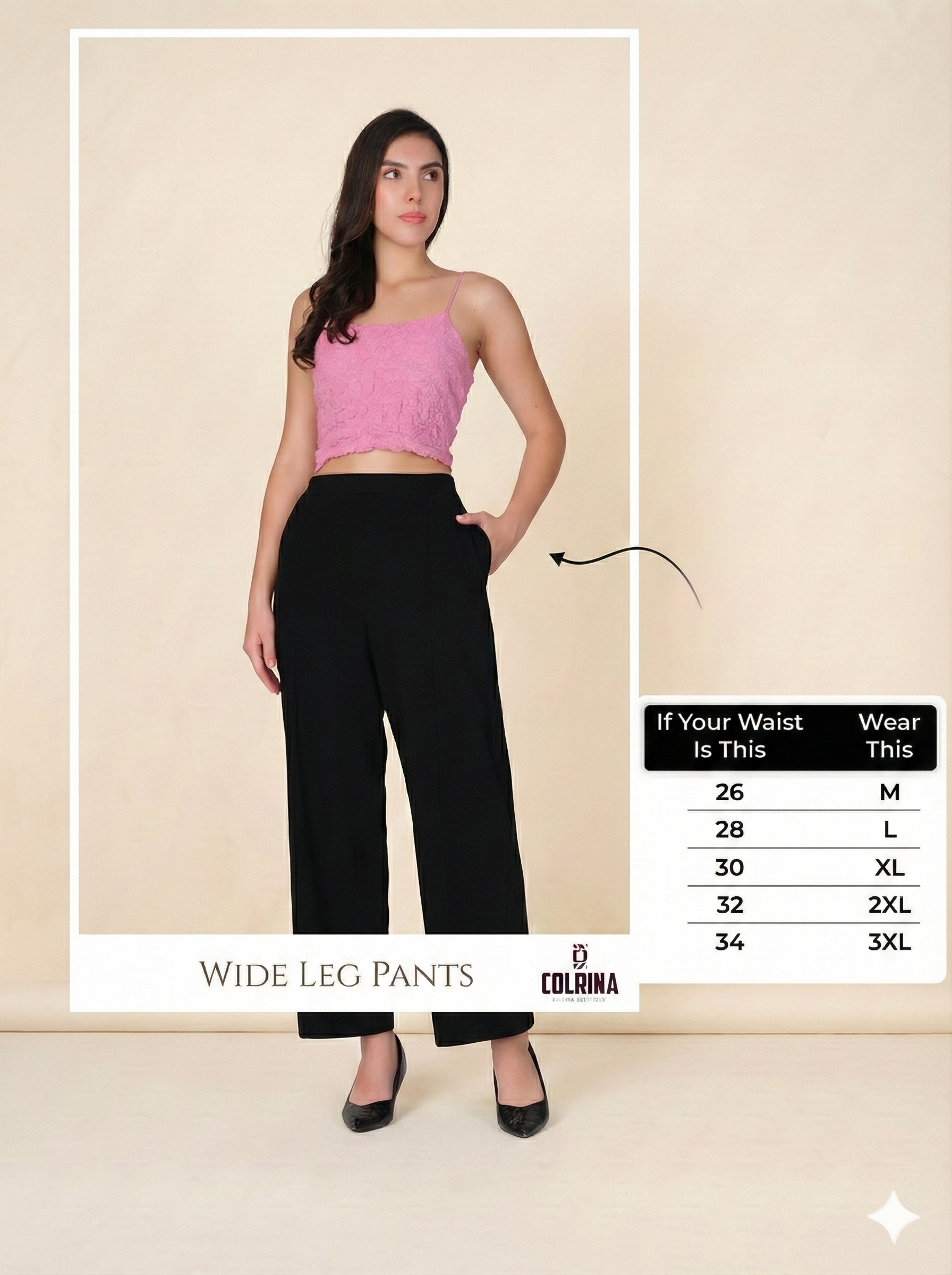 Drape Stretchable Wide Leg Pants