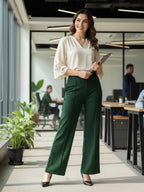 Drape Stretchable Wide Leg Pants
