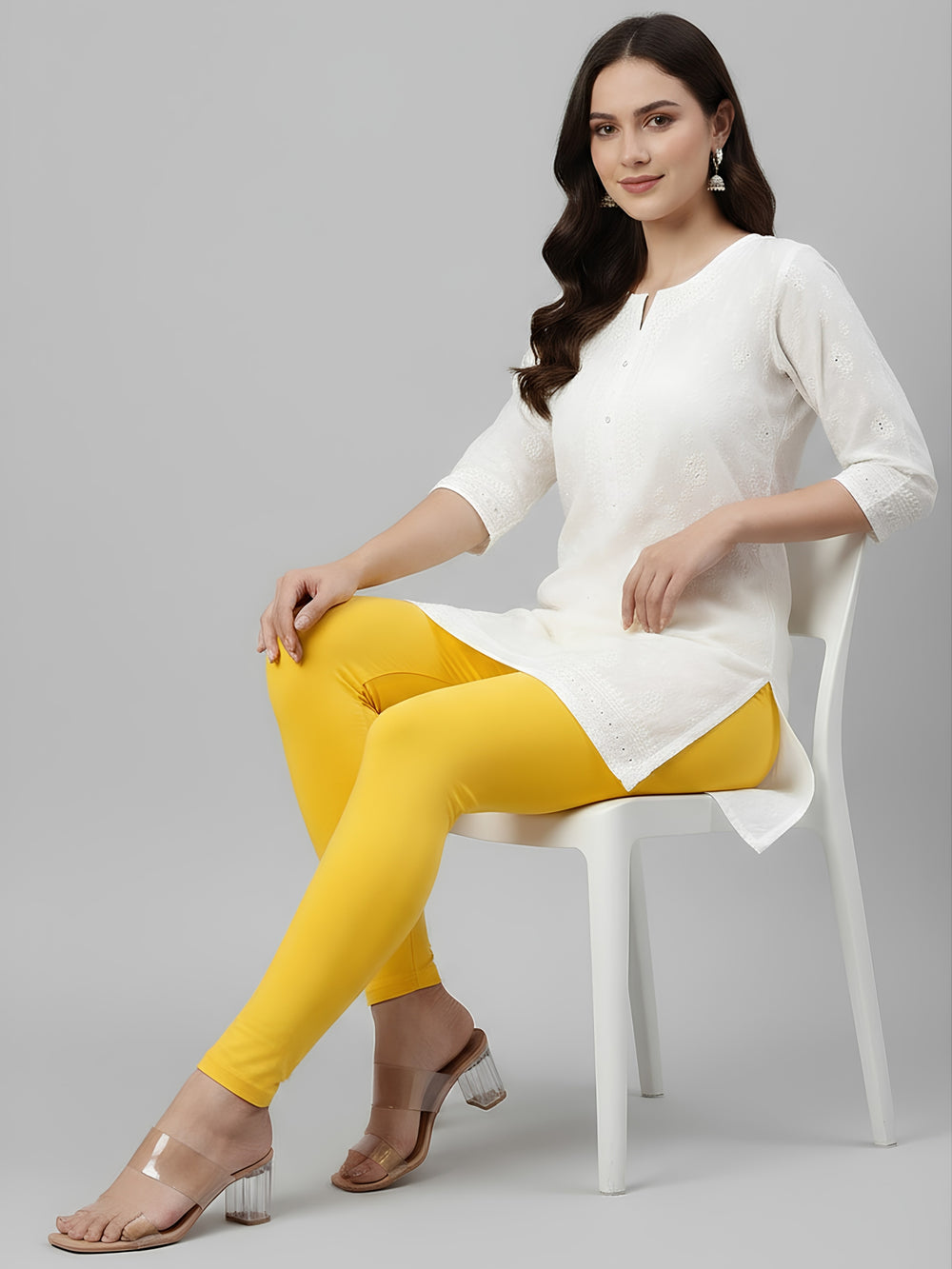 Glide Ankle Length Leggings - Yellow